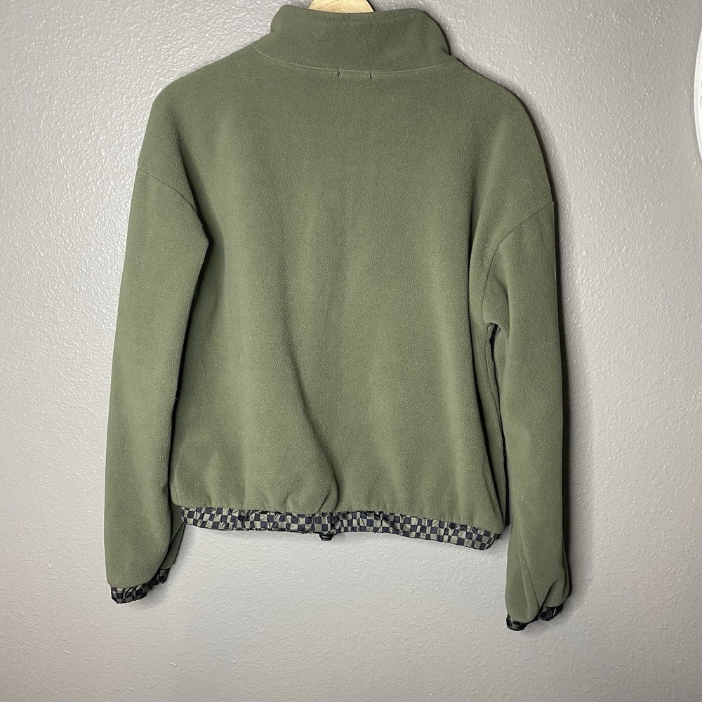 Justify Teen Green Crop Fleece Pullover 1/4 Zip Cinch Bottom Womens Size Large - Picture 2 of 3